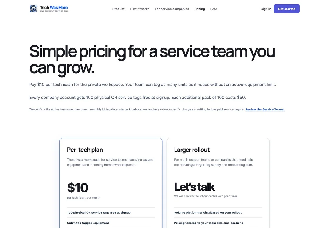 The service-company offer